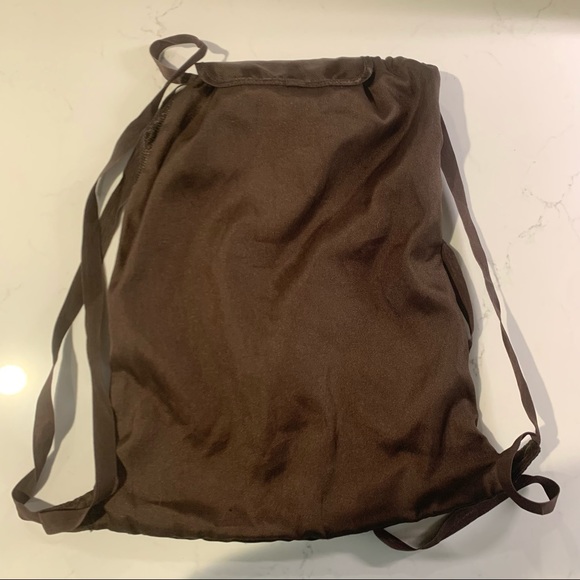 Adidas drawstring lightweight backpack in brown and pink - Picture 2 of 8